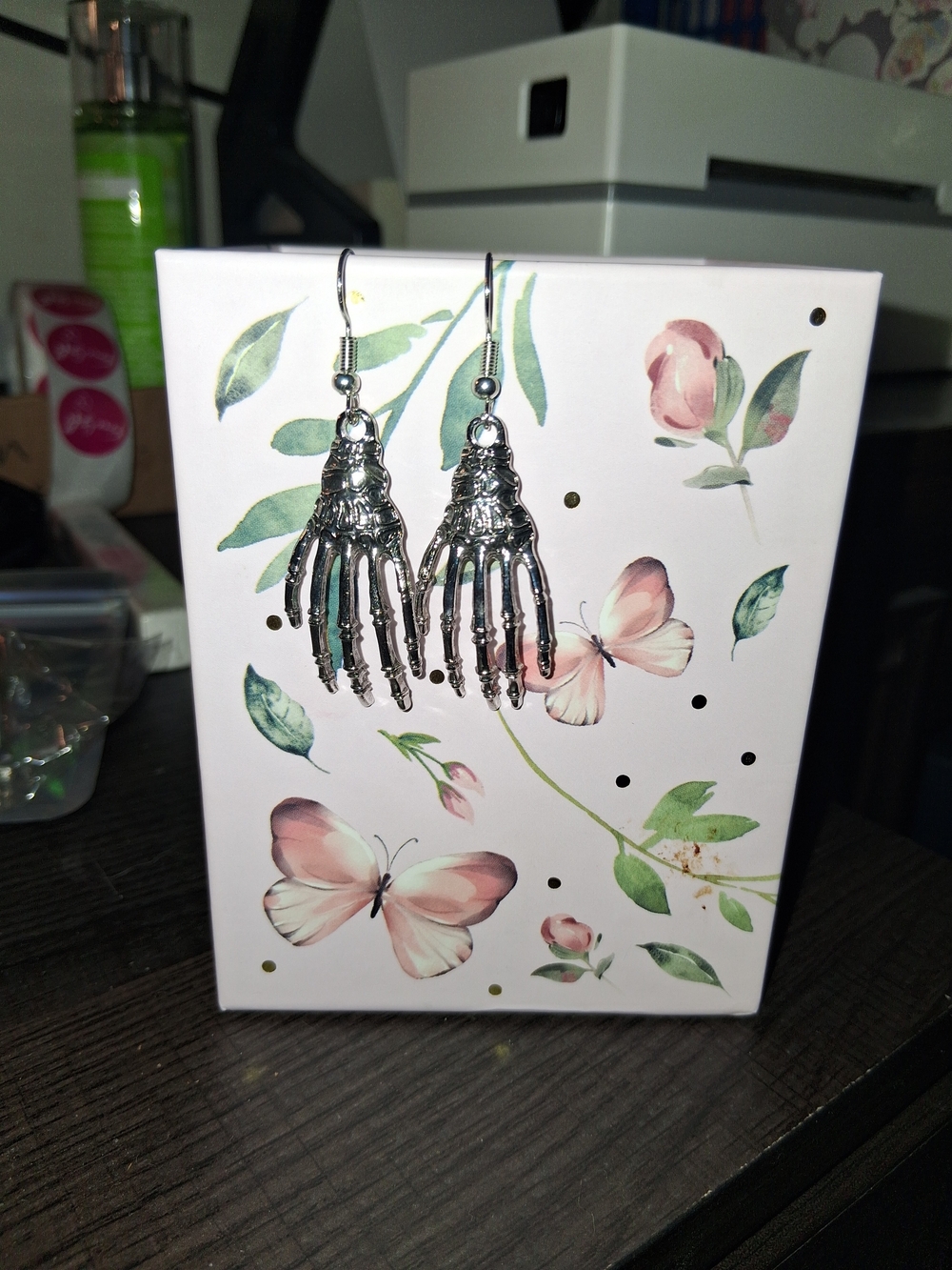 Silver Skeleton Hand Drop Earrings - Women Jewelry